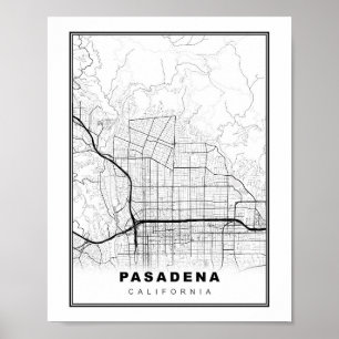 Poster Carte de Pasadena