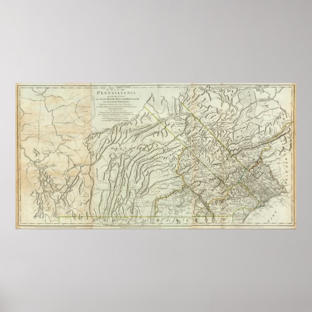 Poster Carte De Pennsylvanie (Devant)