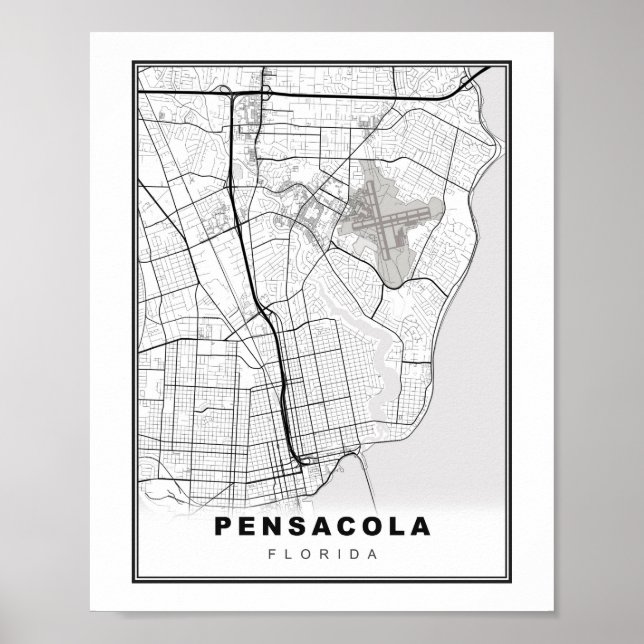 Poster Carte de Pensacola (Devant)