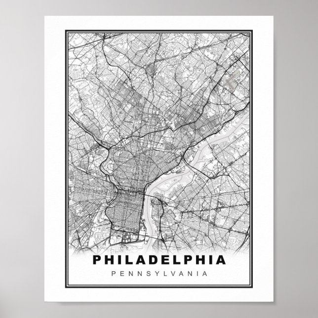 Poster Carte de Philadelphie (Devant)