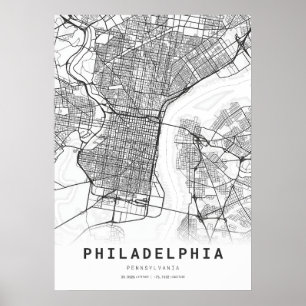 Poster Carte de Philadelphie