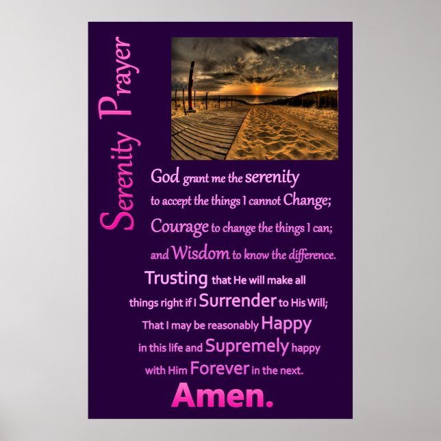 Poster Carte de prière Serenity (Devant)