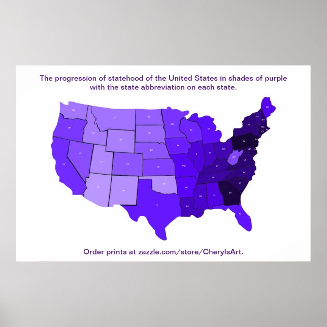 Poster Carte de progression du statut d'État des abréviat (Devant)