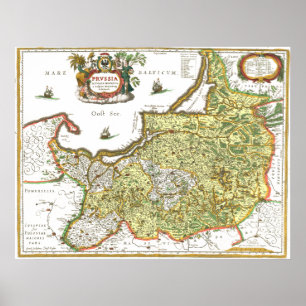 Poster Carte de Prusse orientale