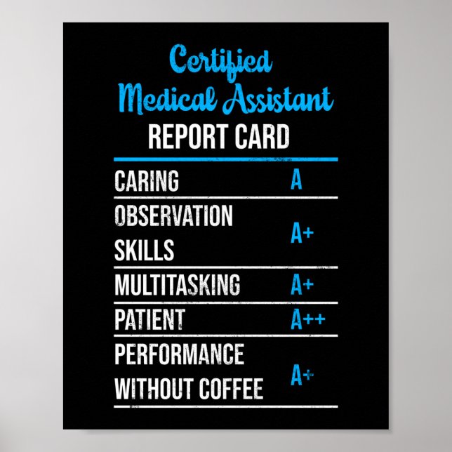 Poster Carte de rapport de l'Assistant Médicale certifié (Devant)