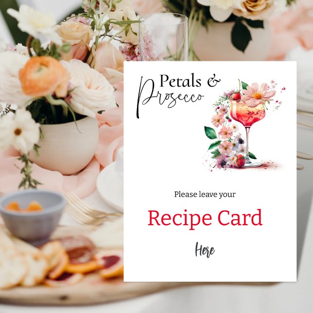 Poster Carte de recette de Fête des mariées Florale de Pe (Créateur téléchargé)