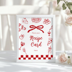 Poster Carte de recette de lieu italien thème Thats Amore