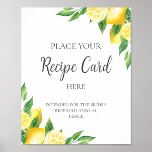 Poster Carte de recette Fête des mariées citron ici Signe