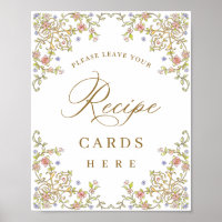 Carte de recette florale de Grace victorienne orig