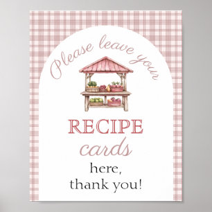 Poster carte de recette Marché Campagne Rose enseigne pou