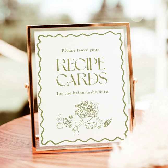Poster Carte de recette nuptiale fraîche du marché (Créateur téléchargé)