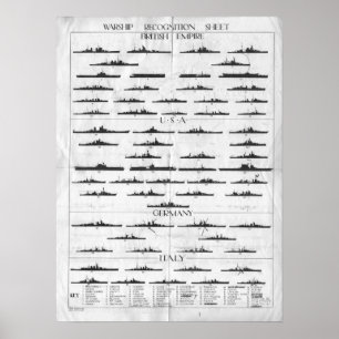 Poster Carte de reconnaissance du navire de guerre de la 