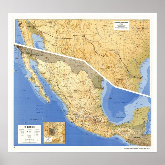 Poster Carte de référence du Mexique - 1993 (Devant)