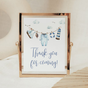 Poster Carte de remerciements de Baby shower Nautical Aho