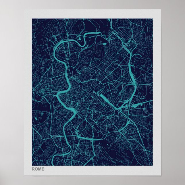 Poster Carte de Rome (Devant)