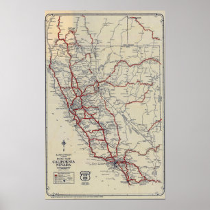 Poster Carte de route junior de McNally de couche-point