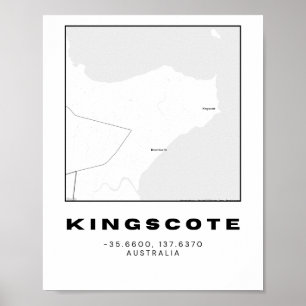 Poster Carte de rue minimaliste avec coordonnées