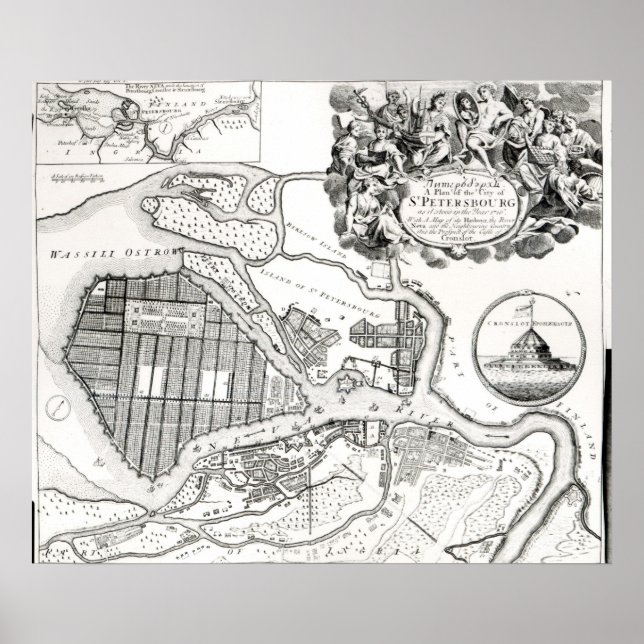 Poster Carte de Saint-Pétersbourg (Devant)