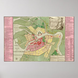 Poster Carte de Saint-Pétersbourg 1776
