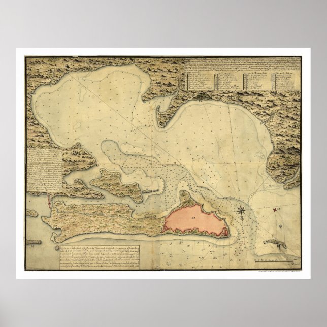 Poster Carte de San Juan, Porto Rico 1785 (Devant)
