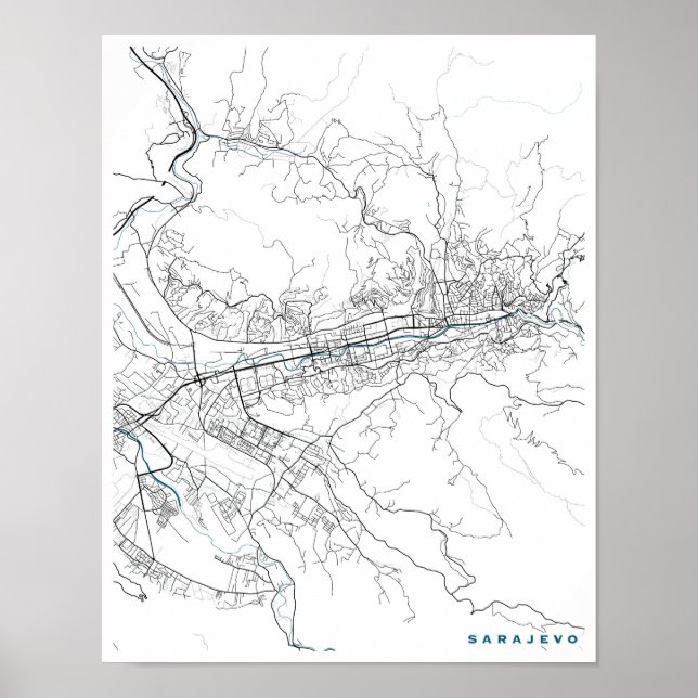 Poster Carte de Sarajevo (Devant)