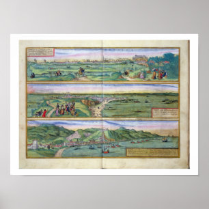 Poster Carte de Séville, Cadix et Malaga, de 'Civitates