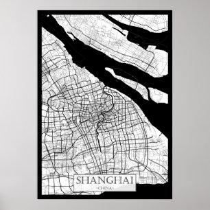 Poster Carte de Shanghai Chine