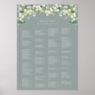 Poster Carte de siège alphabétique 20x28" pour 150 person