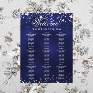 Poster Carte de siège bleu marine mariage