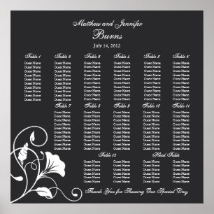 Poster Carte de siège de la réception de mariage de Carré