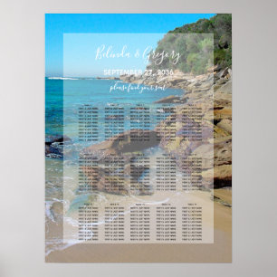 Poster Carte de siège de mariage Rocky Beach