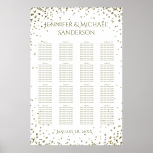 Poster Carte de siège Gold Confetti