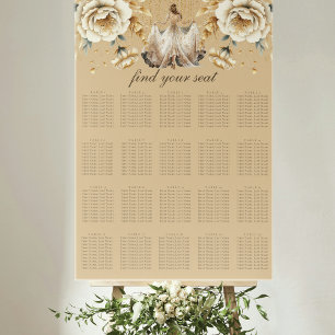 Poster Carte de siège Luxury Ivory & Gold Quinceañera
