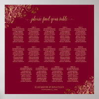 Carte de siège Mariage de 14 tables en Bourgogne e