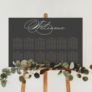 Poster Carte de siège Mariage de typographie de luxe