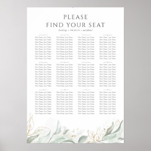 Poster Carte de siège Mariage Eucalyptus