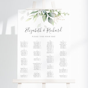 Poster Carte de siège Mariage Eucalyptus