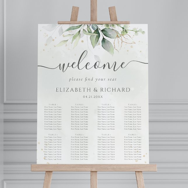 Poster Carte de siège Mariage Eucalyptus (Créateur téléchargé)