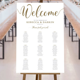 Poster Carte de siège mariage Or