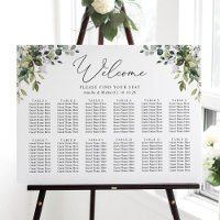 Carte de siège Mariage simple Eucalyptus Greenery