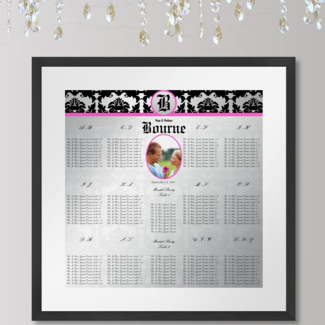 Poster Carte de siège photo mariage (To see frame and mat pricing,  please choose your options.)