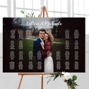 Poster Carte de sièges mariage photo élégant plan de sièg