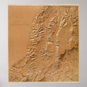 Poster Carte de soulagement de l'Utah