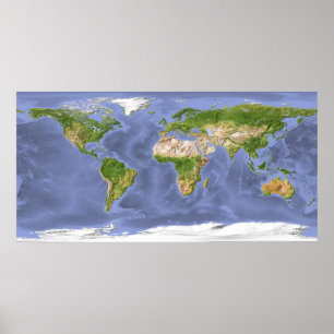 Poster Carte de soulagement du monde
