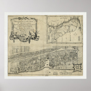 Poster Carte de St. Augustine Florida (1764)