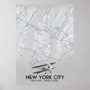 Poster Carte de style vintage de la ville de New York