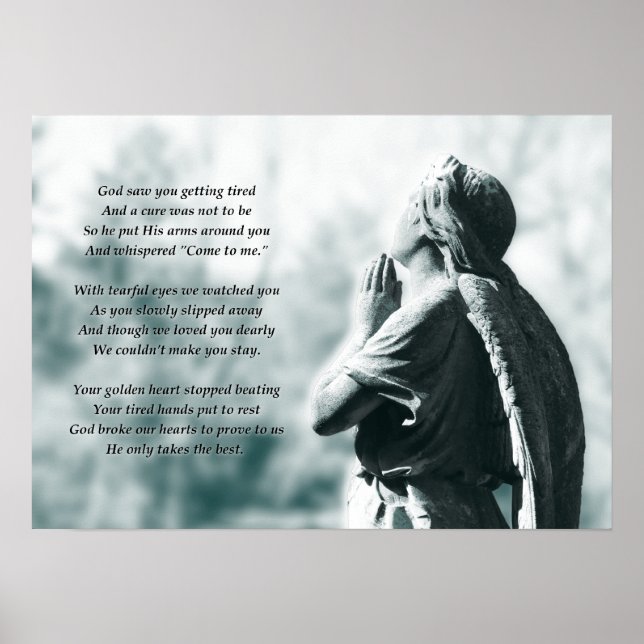 Poster carte de sympathie de prière d'ange (Devant)