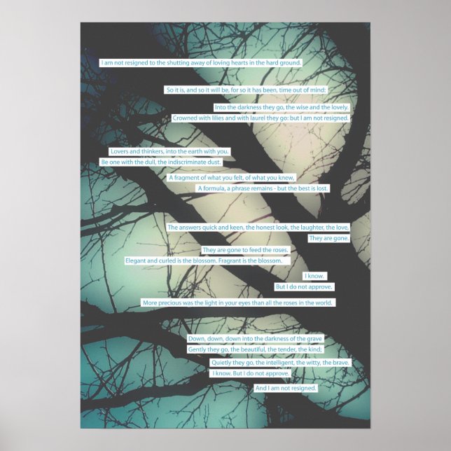 Poster carte de sympathie pour chant funèbre sans musique (Devant)