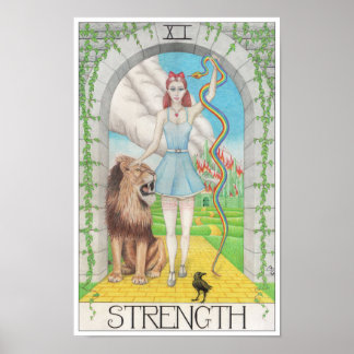 Poster carte de tarot de la force