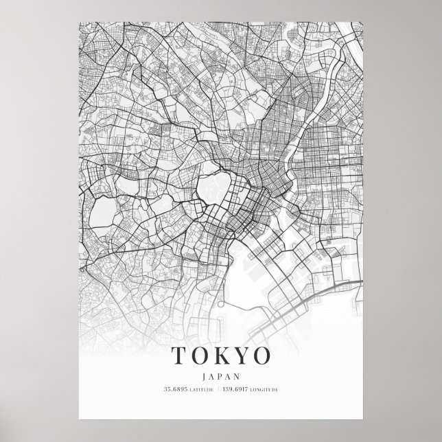 Poster Carte de Tokyo (Devant)